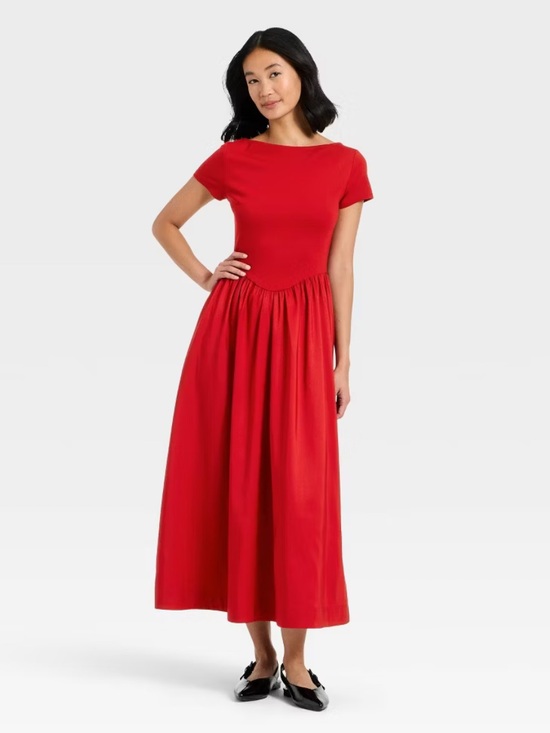 a new day Dresses & Skirts - A NEW DAY Backless Knit Short Sleeve Maxi Dress